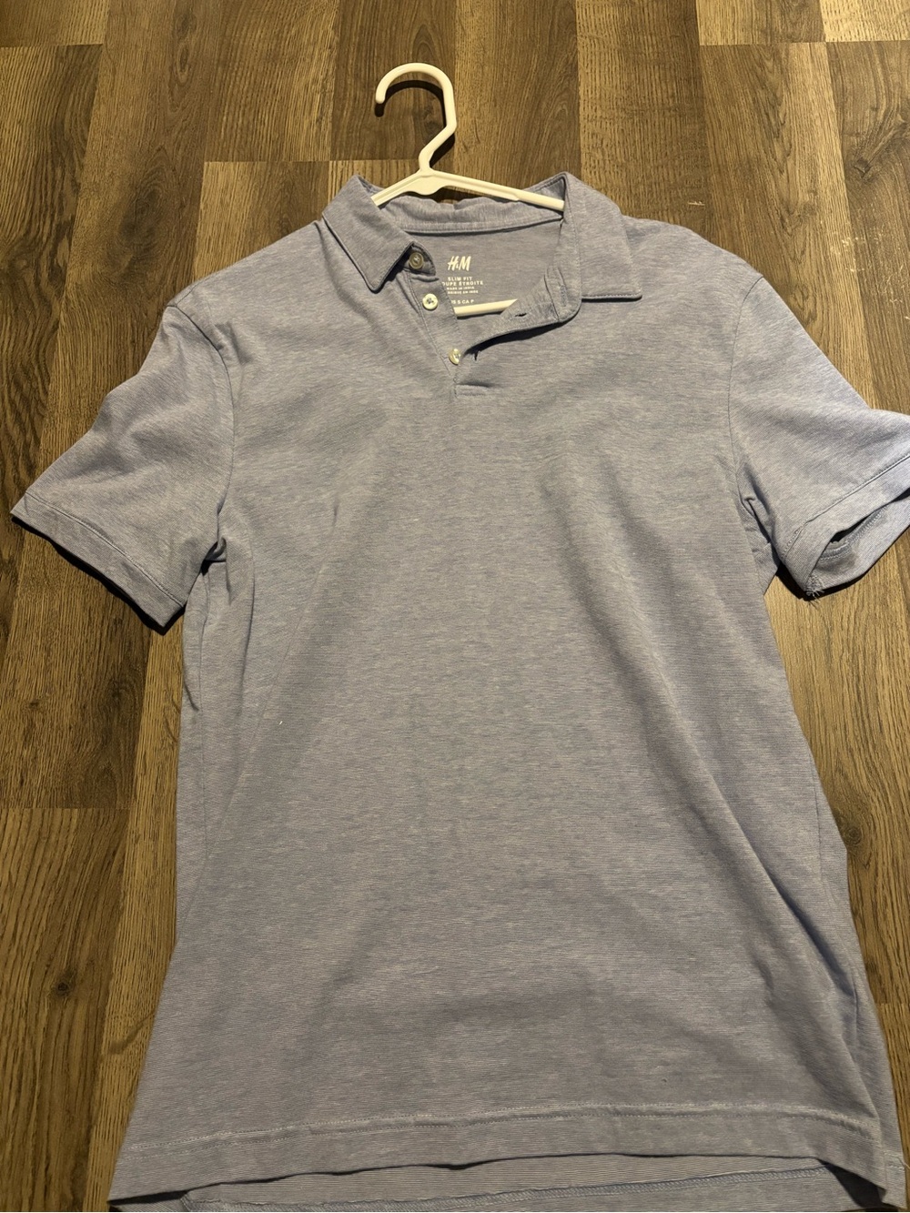 H&M Men’s Heather Light Blue Polo